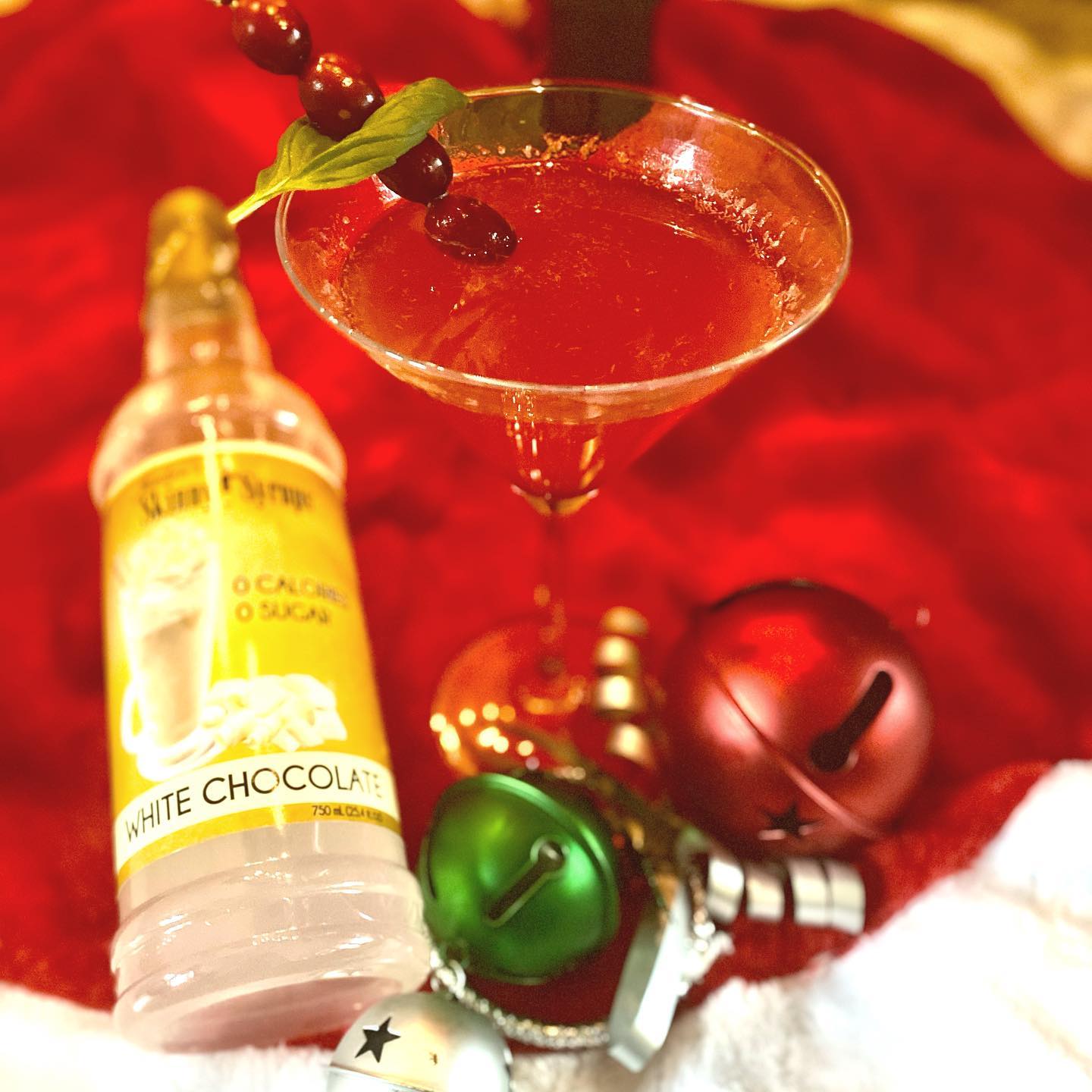 Cranberry & Basil White Chocolate Martini